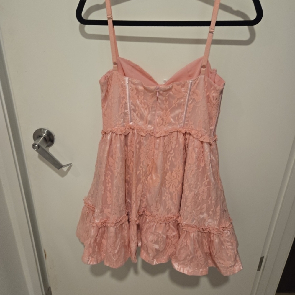 Sugar Thrillz Blush Lace Dress - Picture 2 of 4